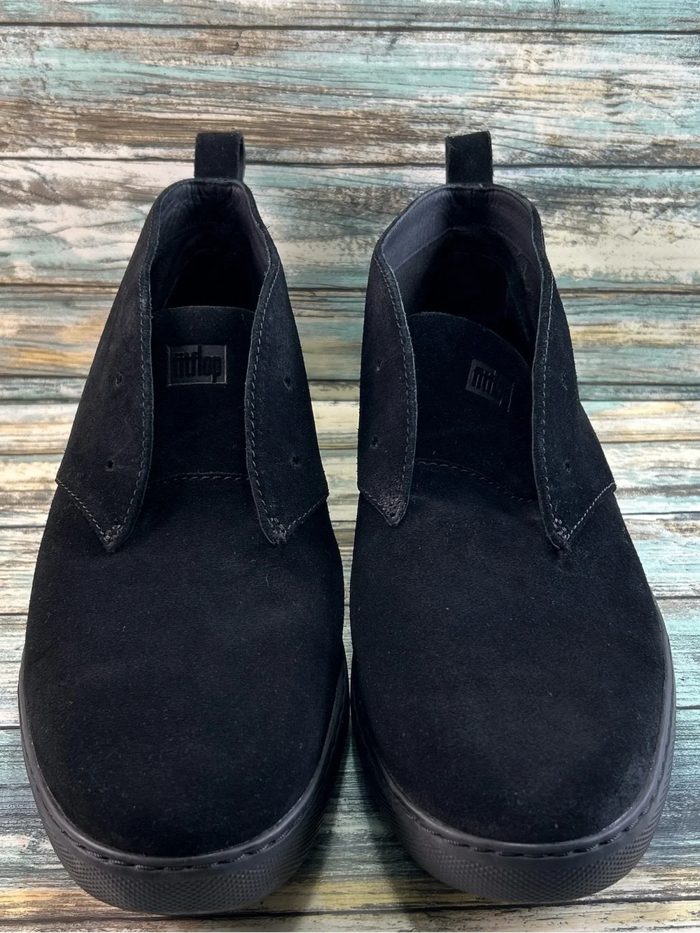 FitFlop Zackery Chukka Boots Mens Size 12M Black Suede Lace Up Dress Work Desert